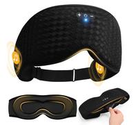 Mixiba 3D Contoured Sleep Mask with Bluetooth Headphones, Adjustable Blackout Sleeping Mask, Easy Installation Sleeping Headphones with Ultra-Thin Stereo Speakers for Men, Women - Black