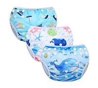 MIXIDON Reusable Swim Nappy Baby Swimming Nappies Adjustable Size Washable Nappy for Swimming Lesson 0-3 Years,House+Animal+Aircarft