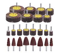 Mixiflor 24 Pcs Abrasive Flap Wheel Sander Set, 80 Grit Sanding Flap Wheel, 1/4" Shank Flap Wheel Sander for Drill, Die Grinder Flap Wheel for Remove Rust