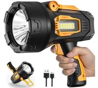 MIXILIN Rechargeable Spotlight 2,000,000 Lumens, Super Bright LED Spotlight Flashlight Outdoor with COB Light & Foldable Tripod, 10000ɱAh Long Lasting Large Handheld Spot Light for Boating Camping