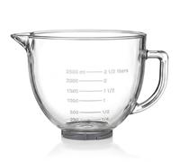 Mixing Bowl Fit KITCHENAID 4.5/5 QT Tilt-Head Stand Mixer, Large Glass Bowl, Batter Bowl with Handle and Measurement Markings, Dishwasher Microwave and Fridge Safe
