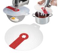 Mixing Bowl Splatter Guard Protective Splatter Lid Silicone Anti Splash Anti Spill Lid Cover Screen Guard for Egg Bowl, Splatter Screen Whisk Shields Cooking Kitchen Tool Red