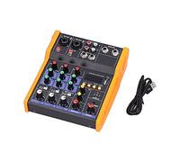 Mixing Console, 4 Channel Professional Audio Mixing Console USB Bluetooth Music Stereo Mixer Stereo, Audio Mixer Intelligent Noise Reduction, for Live and Studio