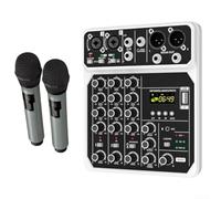 Mixing Desk Console, 4-Channel 48V Power Audio Mixer with Mic Input Compact Sound Board for Live Shows & Home Studio