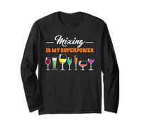 Mixing is My Superpower Cocktail Mixing Bartending Bartender Long Sleeve T-Shirt