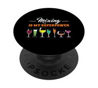 Mixing Is My Superpower Cocktail Mixing Bartending Bartender PopSockets Adhesive PopGrip