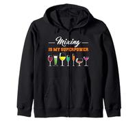 Mixing Is My Superpower Cocktail Mixing Bartending Bartender Zip Hoodie