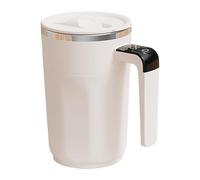 Mixing Mug - Rechargeable Electric Drinkware with Lid, Self Stirring Coffee Cup with Built in LCD Display, Easy to Use Feature, Practical Beverage Tool, Modern Kitchen Accessory for Cocoa Honey Tea