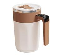 Mixing Mug - Rechargeable Electric Drinkware with Lid, Self Stirring Coffee Cup with Built in LCD Display, Easy to Use Feature, Practical Beverage Tool, Modern Kitchen Accessory for Cocoa Honey Tea