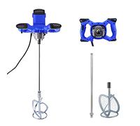 Mixing Paddle 1200W Portable Concrete Mixers Handheld Electric Concrete Cement Mixer Incl. Whisk, 6 Variable Speeds, 2m Rubber Cable, 1.20M Length Stirrer, Blue