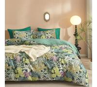mixinni 100% Cotton Tropical Botanical Green Leaves Duvet Cover Queen Tree Plant Print Leaf Duvet Cover 3Pcs Bedding Set 1 Duvet Cover with Zipper Ties 2 Pillowcases Perfect for Him and Her Easy Care