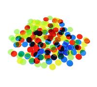 MIXINQIAN 100Pcs Counting Counters Marker for Kids Math Education, Game, Multiple Color Transparent Bingo Chip Bingo Chip Marker