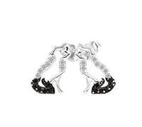 MixiuEuro Women Girls Wolf Way Stud Earrings 925 Sterling Silver Cubic Zirconia Open Wolf Stud Earrings Jewellery Gift For Girls Child