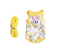 MIXIUJIEN 5pcs Pet Vest Harness with Leash, Warm Guinea Pig Clothes for Chinchilla Bunny Hamster Ferret,Outfit for Walking & Outdoor(M Size,Yellow Pineapple)