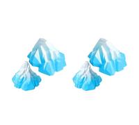 MIXIUJIEN Aquarium Iceberg Decoration - 4 Pcs Snow Mountain Fish Tank Landscape Ornaments, Blue-White Glacier Accessories for Aquarium & Turtle Tank