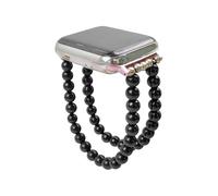MIXIUJIEN Healing Crystal Beaded Strap Watch Band Compatible with Watch 38mm 40mm 41mm 42mm 44mm 45mm (11-Sodalite, Rose gold 38/40/41-20mm)(12-Black Obsidian,Black 38/40/41-20mm)