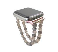 MIXIUJIEN Healing Crystal Beaded Strap Watch Band Compatible with Watch 38mm 40mm 41mm 42mm 44mm 45mm (11-Sodalite, Rose gold 38/40/41-20mm)(4-Black Tourmaline,Black 42/44/45-22mm)