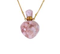 MIXIUJIEN Love in Every Heartbeat - 4 PCS Natural Heart-Shaped Crystal Pet Memorial Necklaces - Holds Ashes & Fur, Eases Goodbye with Gentle Presence(Cherry blossoms)