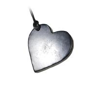 MIXIUJIEN Shungite Heart Pendant Necklace for Loved You Ones Activating and Re-balance Heart and Throat Chakras (Leather Rope, Tree), Leather Rope, Agate