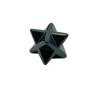 MIXIUJIEN Shungite Stone Merkaba Sacred Star - Metatron's Cube Crystal Merkaba - Protection Sacred Meditation Energy Generator Healing Chakra (30 * 30mm), Black, 30*30mm, Agate