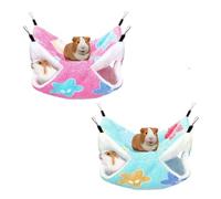 MIXIUJIEN Sugar Glider Sleeping Pouch Nest, Plush Hanging Cage Bed for Sugar Gliders and Flying Squirrels, Enclosed Sleep Hammock with Metal Hooks, Two Sizes(Starfish-A,30 * 30cm)