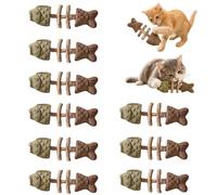 MIXIYI Catnip and Silvervine Chew, Catnip & Silvervine Chew, 2026 New Creative Cat Dental Chew Toy for Cats, Durable Wooden Teeth Cleaning Stick for Chewing, Licking, Pawing, Playing，C-9 Pcs