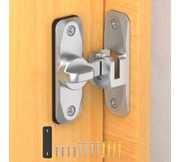 Mixizigoz Barn Door Lock, 90/180 Degree Flip Door Locks, Protect Privacy Sliding Gate Latch for Bedroom, Garden, Fence, Outdoor, Shed (Silver-1 Pc)