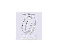 MIXJOY 2PCS Silver-Plated Bangle Bracelets for Women, Simple Open Bangles Cuff Jewelry for Mothers Day Christmas Birthday, M, Silver-Plated Copper, no gemstone