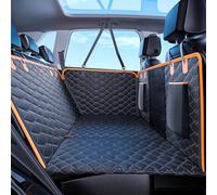 MIXJOY Back Seat Extender for Dogs, Hard Bottom Dog Car Seat Cover for Back Seat Protector, Waterproof Dogs Backseat Cover for Car, Foldable Dog Hammock for Car Travel Accessories, Black