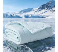 MIXJOY Cooling Blanket for Large Dogs Breathable, Dual-Sided Q-MAX>0.5, Lightweight Pet Cooling Throw Blanket Summer for Sofa & Elevated Dog Bed, Washable Soft Cat Cold Mat Durable, Aqua Green, 40x50