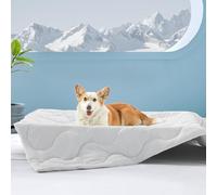 MIXJOY Cooling Blanket for Large Dogs Breathable, Dual-Sided Q-MAX>0.5, Lightweight Pet Cooling Throw Blanket Summer for Sofa & Elevated Dog Bed, Washable Soft Cat Cold Mat Durable, Pearl Grey, 40x50