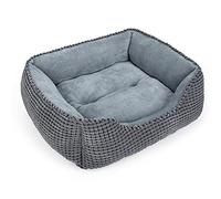 MIXJOY Dog Bed for Large Medium Small Dogs, Rectangle Washable Sleeping Orthopedic Pet Sofa Bed, Soft Calming Cat/Puppy Beds for Indoor Cats, Anti-Slip Bottom with Multiple Size (20'', Grey)