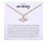 MIXJOY Mommy of an Angel Necklace, Gold Heart with Wings, Miscarriage Gift for Mom, Medium Copper, No Gemstone
