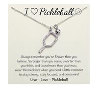 MIXJOY Pickleball Gifts for Women, Pickleball Teams Gifts, Pickleball Sport Lovers Gift, PB Necklace Valentine's Day Bday for Women, M, Copper, No Gemstone