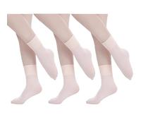 MIXLAC Girls Seamless Ballet Dance Socks 3 Packs Soft Breathable Kids Socks (UK Child 6-3.5)