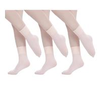 MIXLAC Girls Seamless Ballet Dance Socks 3 Packs Soft Breathable Kids Socks (UK Child 6-3.5)