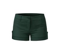 MixMatchy Women's Casual Body Enhancing Comfort Cuffed Shorts with Pockets, Hunter Green, M