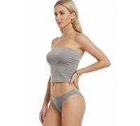 MixMatchy Women's Causal Strapless Basic Sexy Tube Top, Heather Grey, S