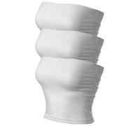 MixMatchy Women's Causal Strapless Double Layered Basic Sexy Tube Top - Pack, 3pack - White/White/White, S