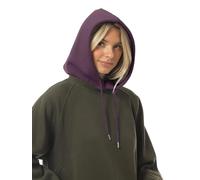 MixMatchy Women's Hooded Scarf Hat Balaclava Beanie Skull Cap with Drawstring Detachable Hood, Eggplant, One Size