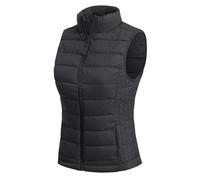 MixMatchy Women's Lightweight Water-Resistant Packable Puffer Vest Quilted Travel Sleeveless Jacket with Pouch, New Black, S