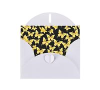MIXMEY Beautiful Gold Butterflies Print Blank Greeting Cards, Love Buttons, Pearl Paper Envelopes Suitable For Various Occasions Thank You Cards, Holiday Cards, Wedding Cards, Congratulations.