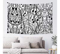 MIXMEY Cool And Chic Tapestry 60"X40", Musical Notation Print Pattern Print Wall Decoration Tapestry For Living Room Bedroom Dormitory Cafe Artistic Easter Party Easy To Hang