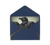 MIXMEY Crow Pattern Print Blank Greeting Cards, Pearl Paper Envelopes Suitable For Various Occasions - Anniversary Cards, Thank You Cards, Holiday Cards, Wedding Cards, Congratulations, And More