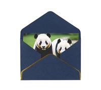 MIXMEY Cute Panda Print Blank Greeting Cards, Pearl Paper Envelopes Suitable For Various Occasions - Anniversary Cards, Thank You Cards, Holiday Cards, Wedding Cards, Congratulations, And More