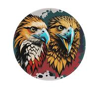 MIXMEY Eagles Head Pattern Print Washable Round Cloth Mousepad Pad for Office Laptops, Non Slip Rubber Base Mousepad Pad for Desktop Wireless Mice