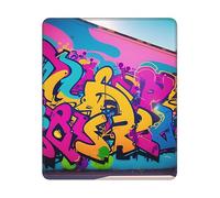 MIXMEY Graffiti Wall Print Square Cloth Mousepad Pad, Non Slip Washable Rubber Base Mousepad Pad for Office Desktop Laptops Wireless Mice 10x12 in
