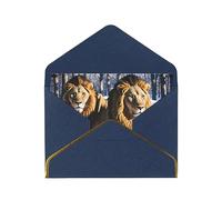 MIXMEY Lions In The Snow Print Blank Greeting Cards, Pearl Paper Envelopes Suitable For Various Occasions - Anniversary Cards, Thank You Cards, Holiday Cards, Wedding Cards, Congratulations, And More