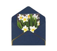 MIXMEY Narcissuses Print Blank Greeting Cards, Pearl Paper Envelopes Suitable For Various Occasions - Anniversary Cards, Thank You Cards, Holiday Cards, Wedding Cards, Congratulations, And More
