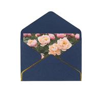 MIXMEY Peonies Print Blank Greeting Cards, Pearl Paper Envelopes Suitable For Various Occasions - Anniversary Cards, Thank You Cards, Holiday Cards, Wedding Cards, Congratulations, And More